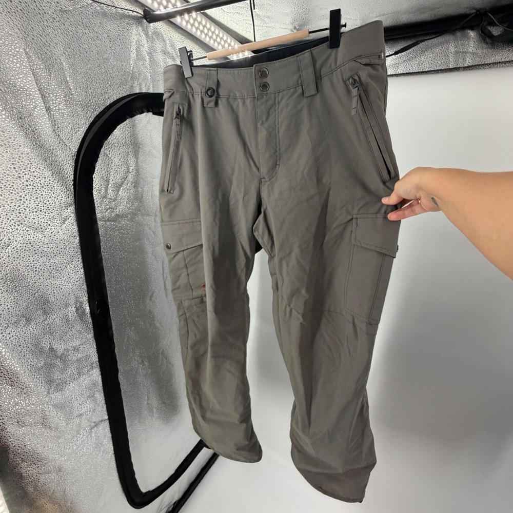 Quiksilver DryFlight 10K Mens Snow Pants Grey Cargo Ski Snowboard Medium
